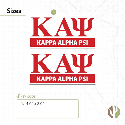 Kappa Alpha Psi Sticker Color Letter & Name