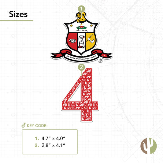 Kappa Alpha Psi Sticker 4 inch Line #4