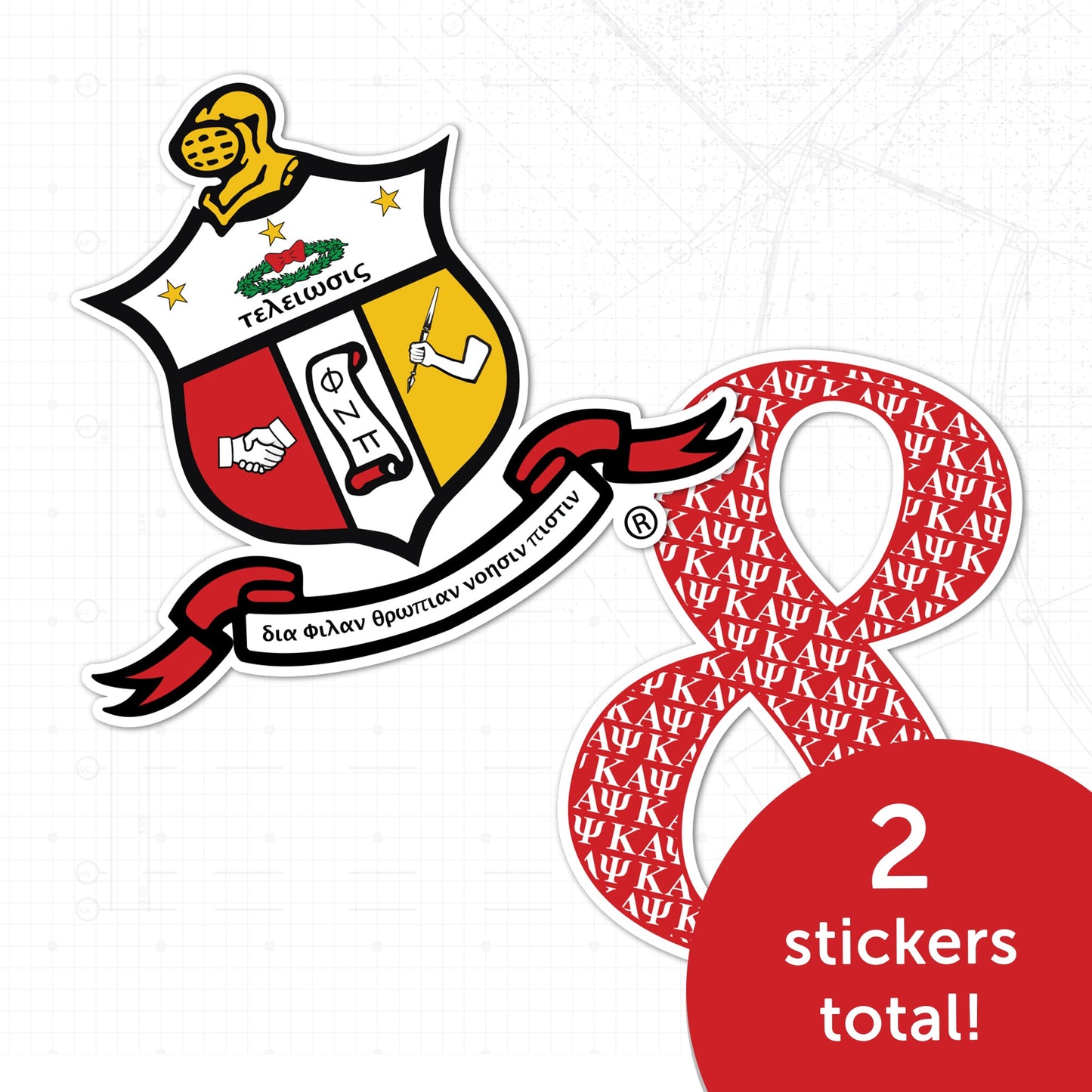 Kappa Alpha Psi Sticker 4 inch Line #8