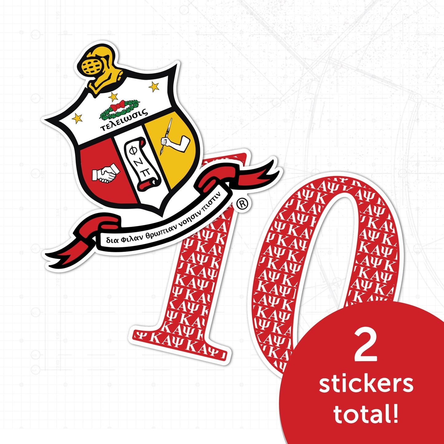 Kappa Alpha Psi Sticker 4 inch Line #10