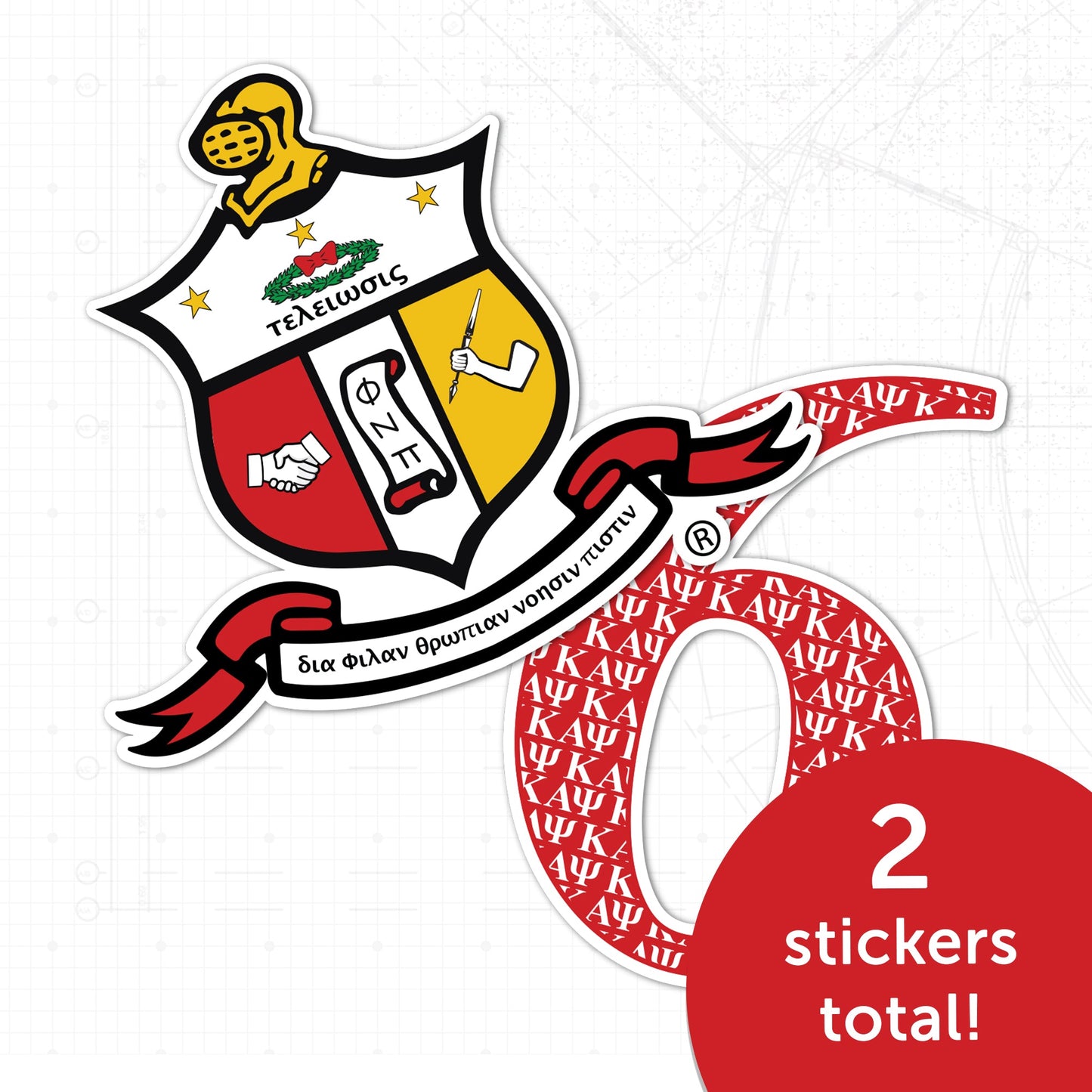 Kappa Alpha Psi Sticker 4 inch Line #6