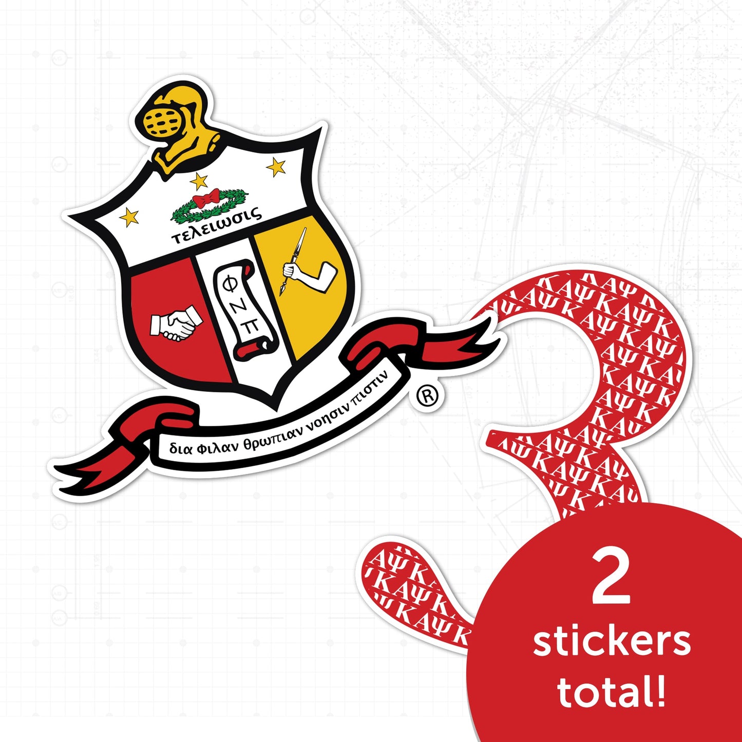 Kappa Alpha Psi Sticker 4 inch Line #3