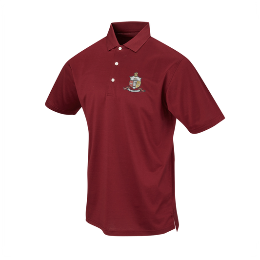 Kappa Alpha Psi: Pres Mercerized Supima Crimson "Coat of Arms" Polo