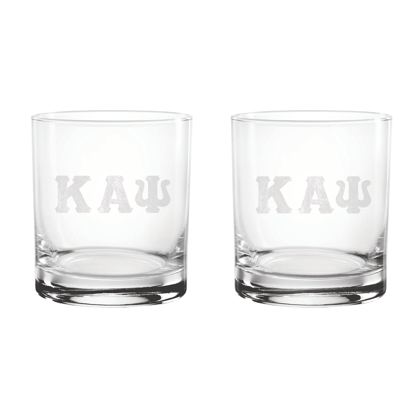 KAPsi "Letters" 14oz Rock Glasses