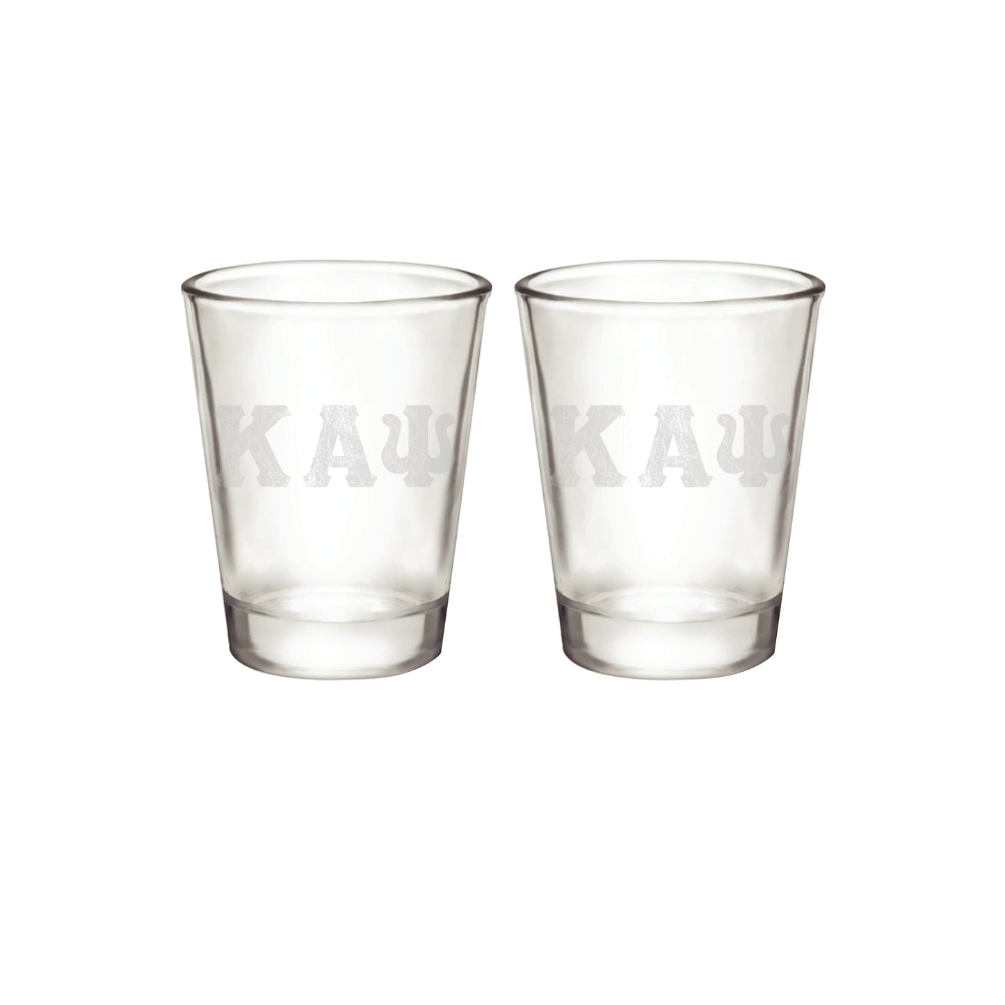 KAPsi "Letters" 2oz Shot Glasses