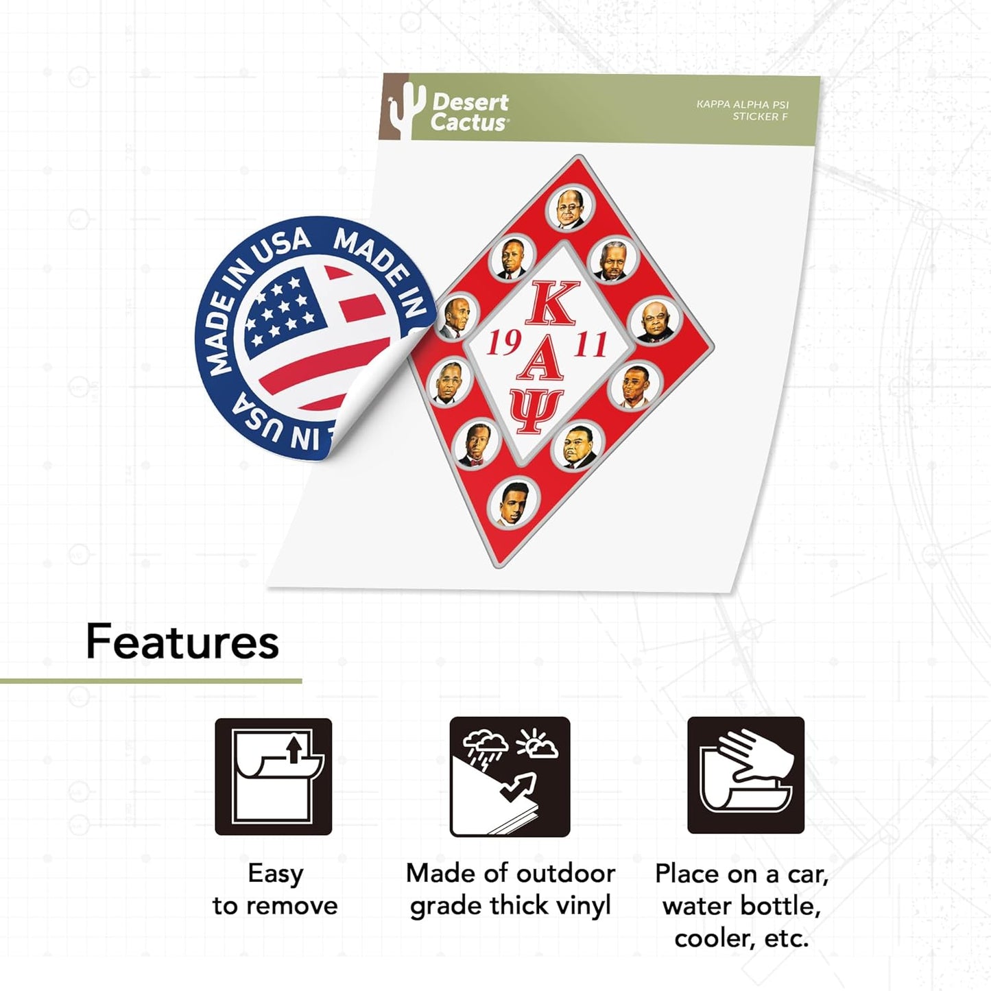 Kappa Alpha Psi Sticker IND Founders