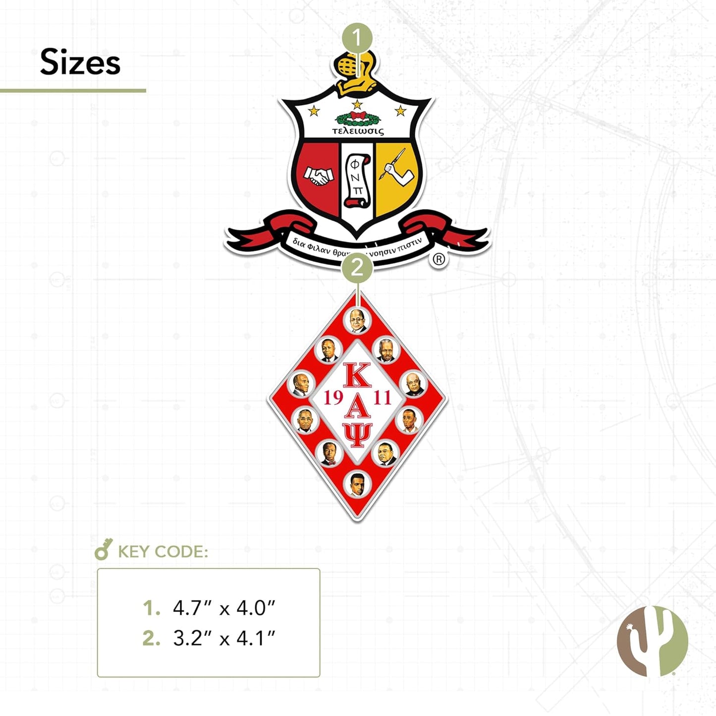 Kappa Alpha Psi Sticker 4 inch Founders
