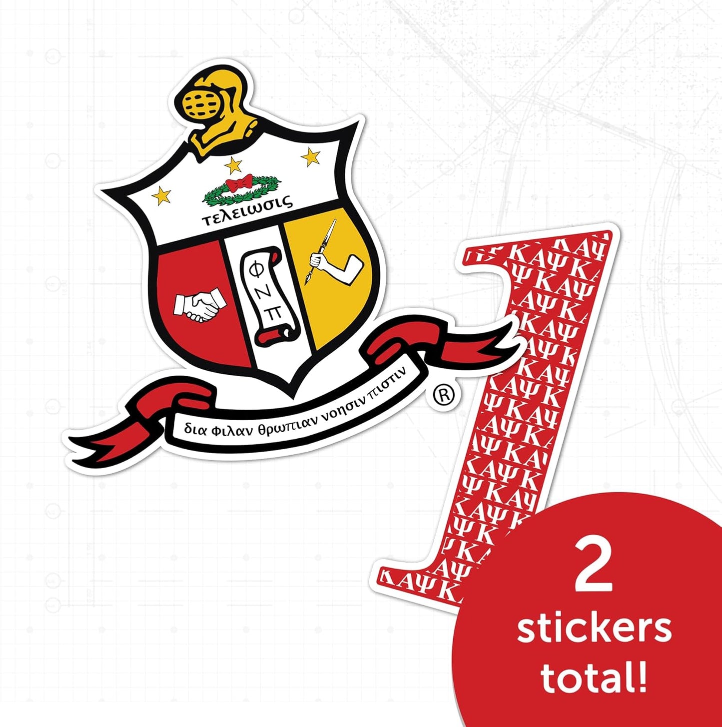 Kappa Alpha Psi Sticker 4 inch Line #1