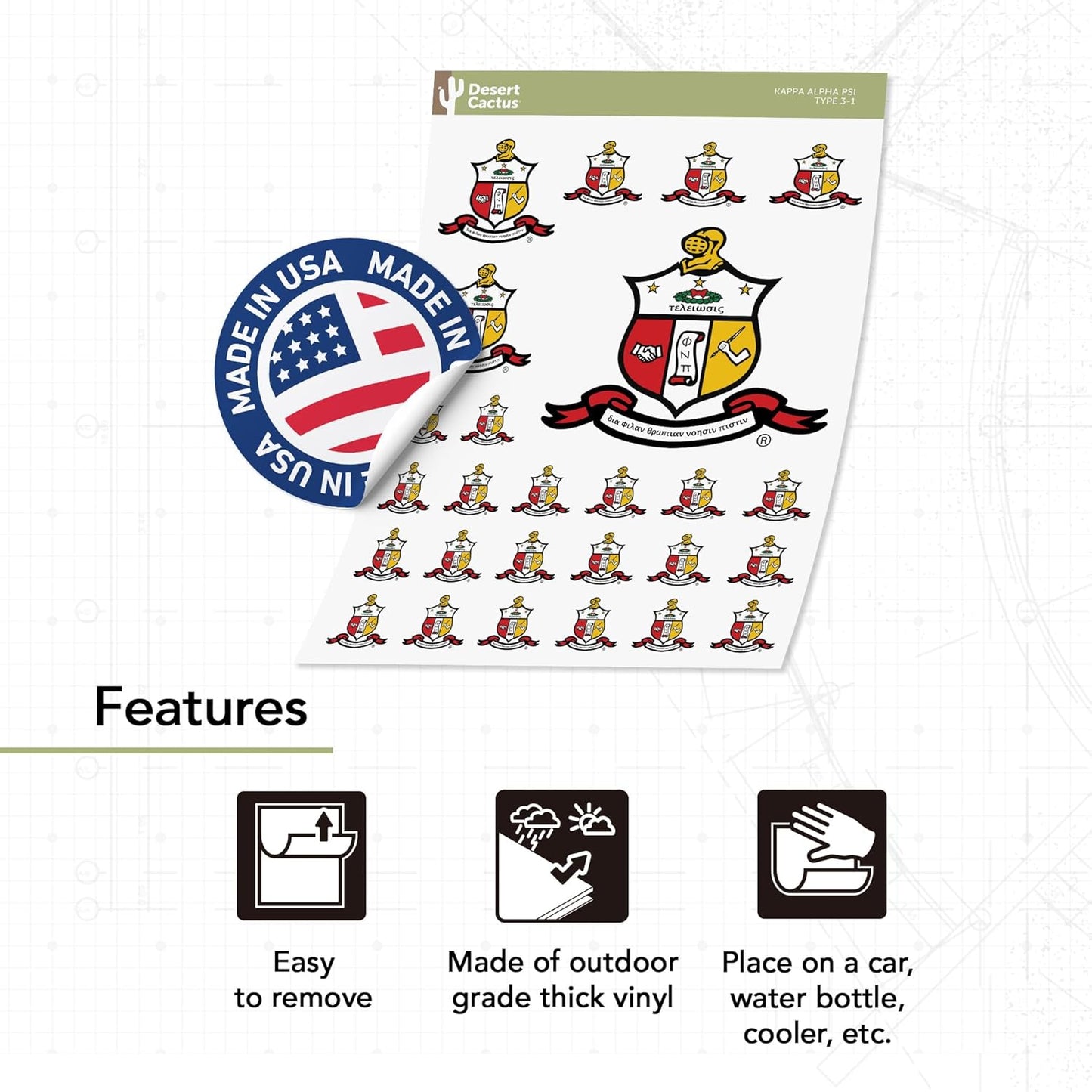 Kappa Alpha Psi Sticker Type 3 Crest