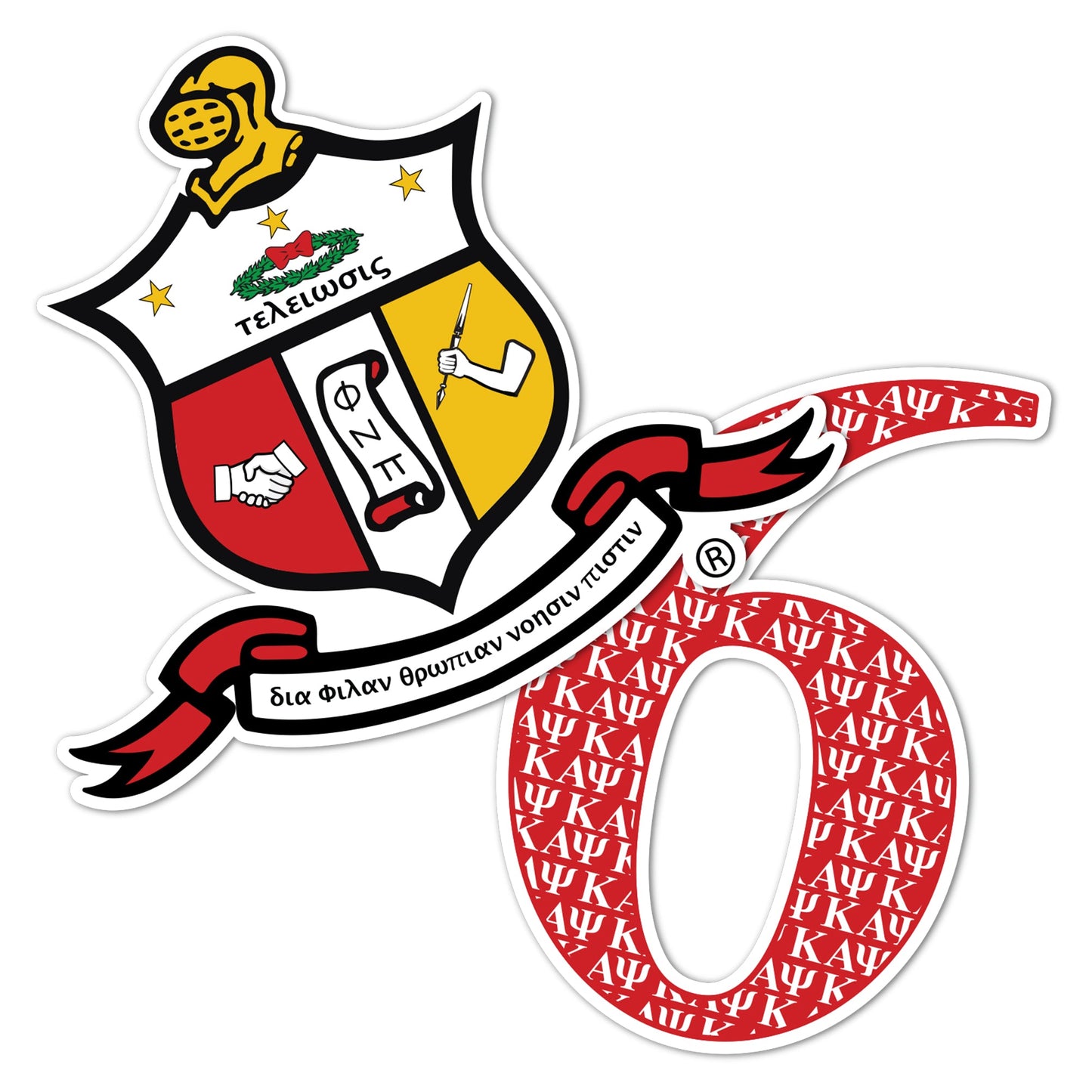 Kappa Alpha Psi Sticker 4 inch Line #6