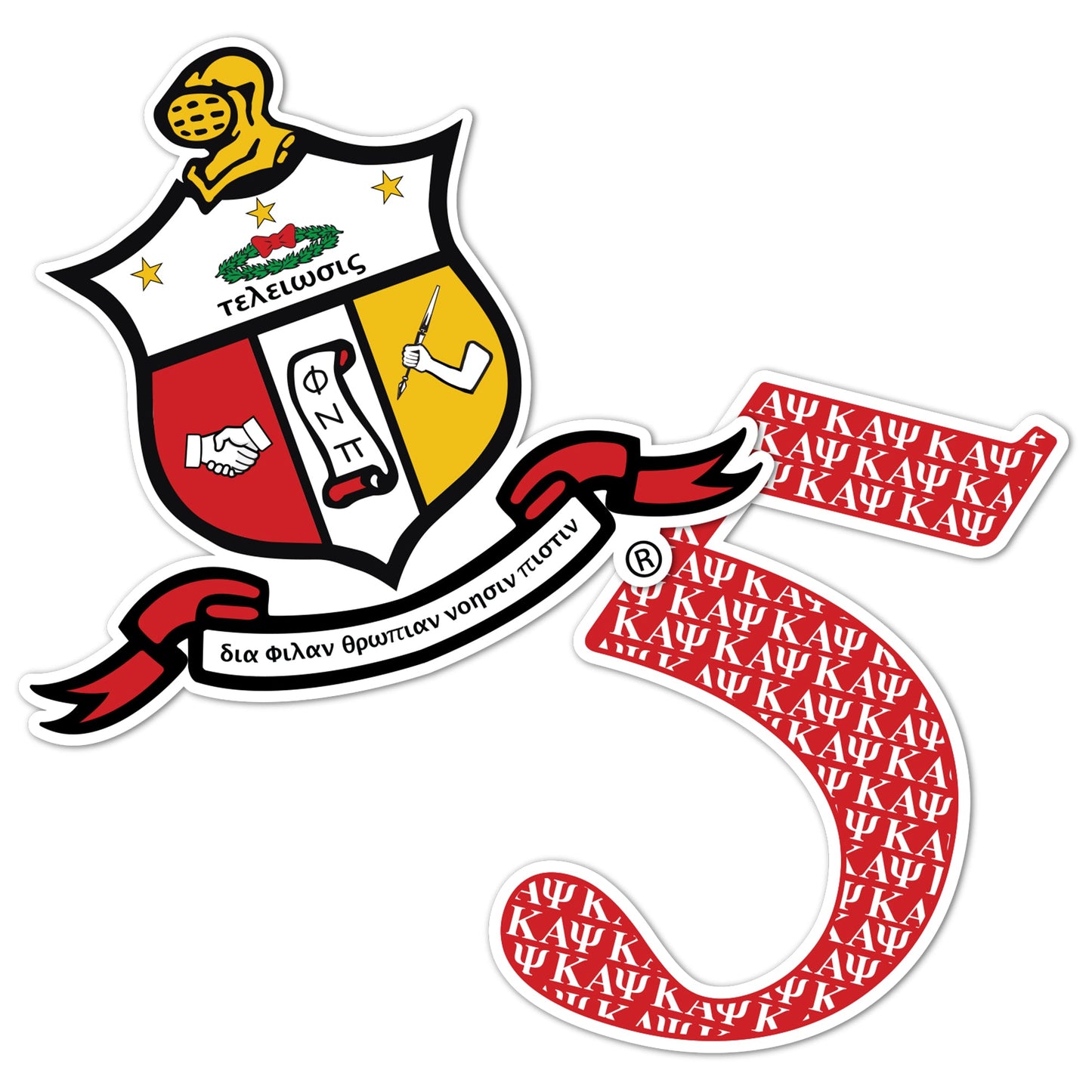 Kappa Alpha Psi Sticker 4 inch Line #5