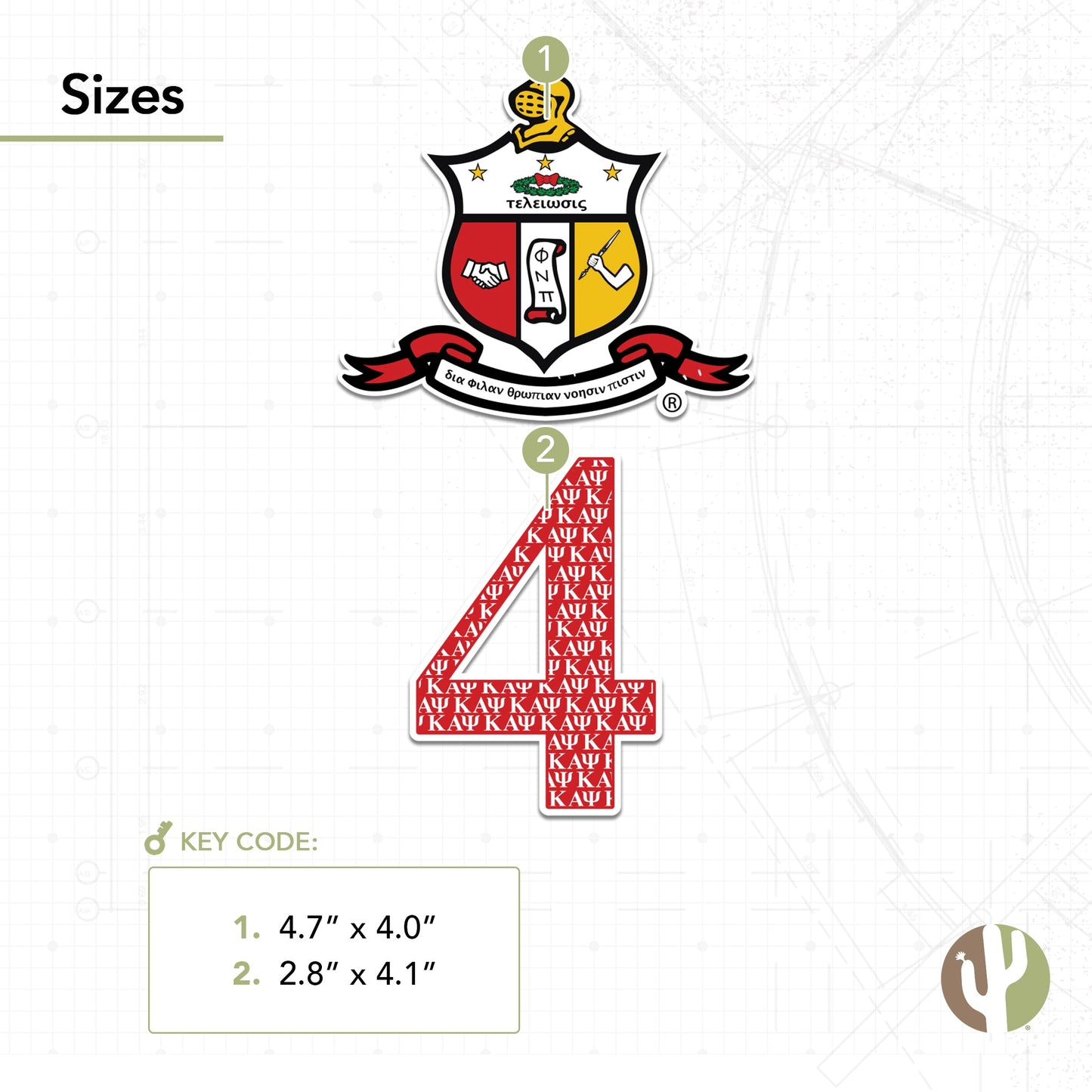 Kappa Alpha Psi Sticker 4 inch Line #4