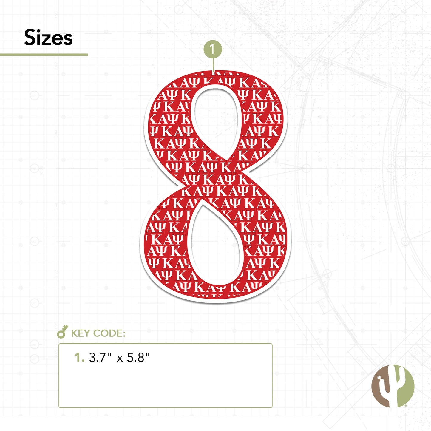 Kappa Alpha Psi Sticker IND Line #8