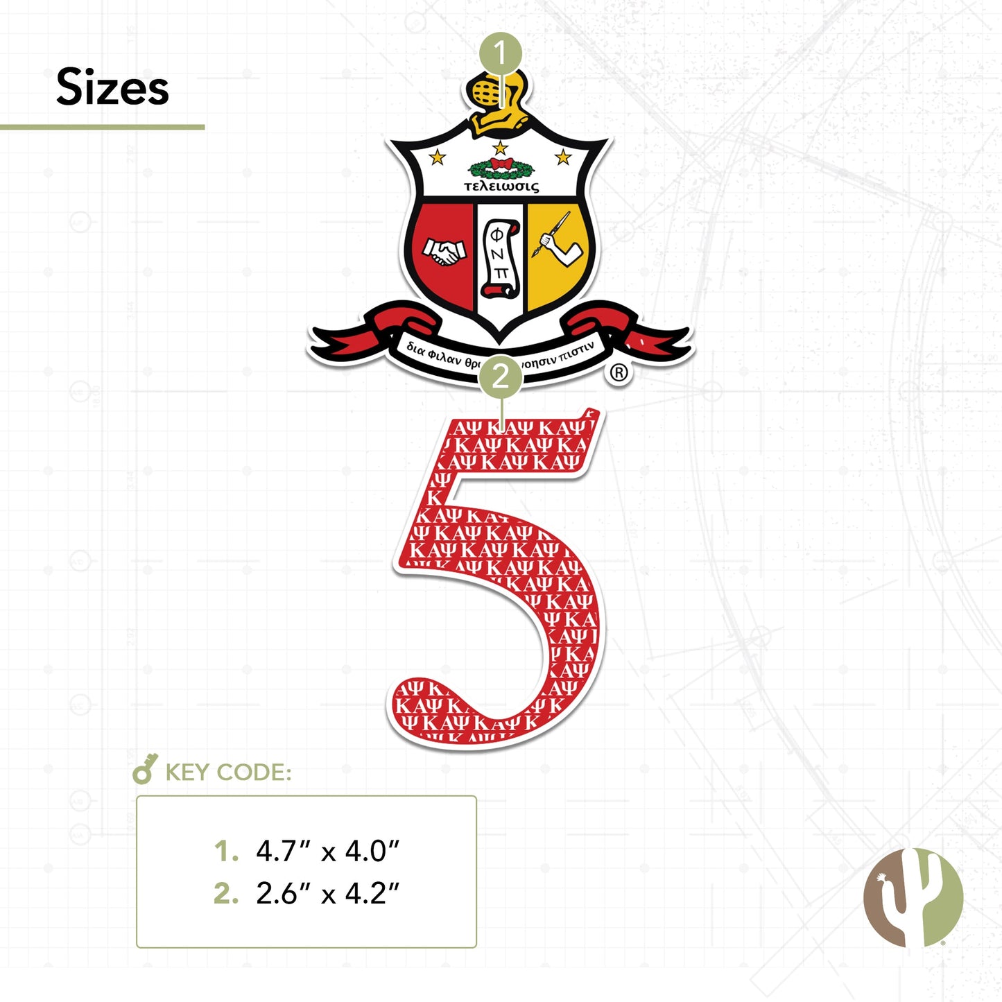 Kappa Alpha Psi Sticker 4 inch Line #5