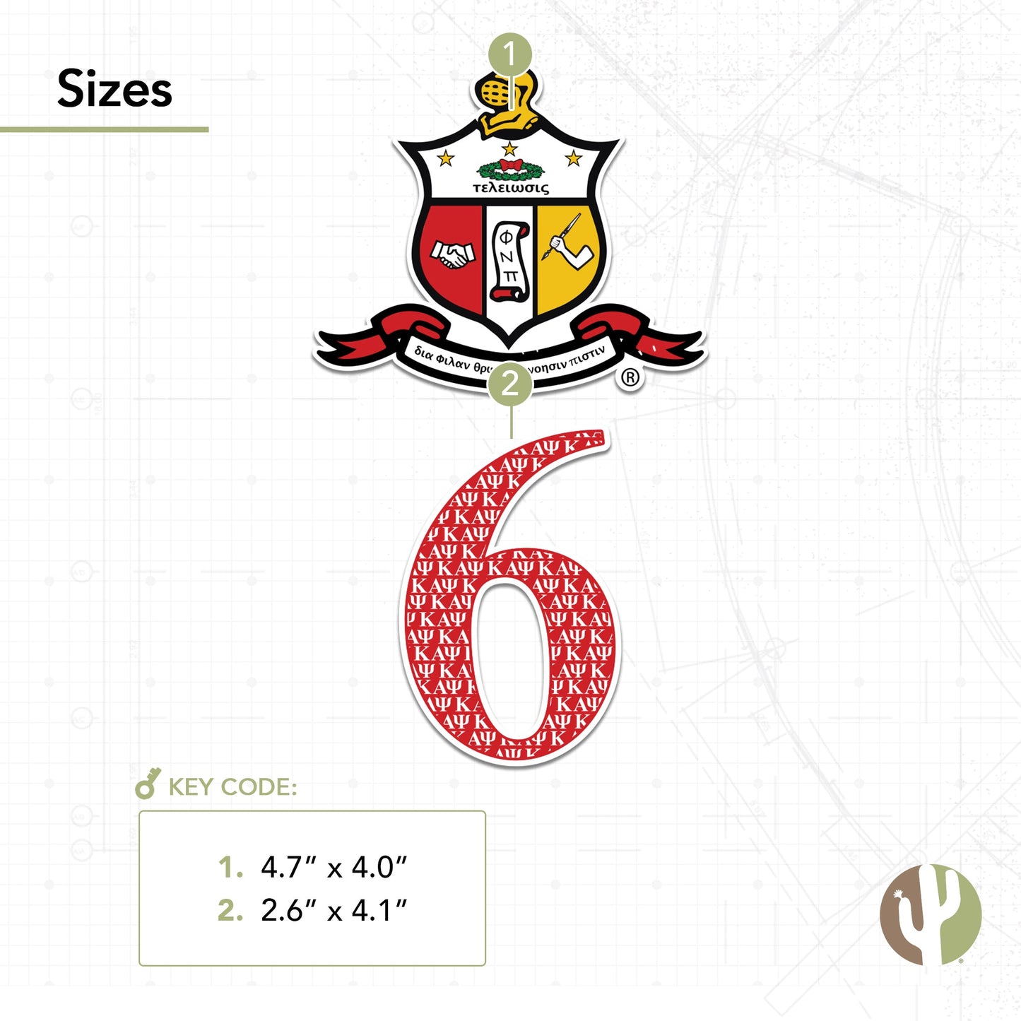 Kappa Alpha Psi Sticker 4 inch Line #6