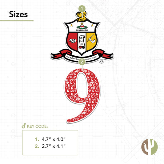 Kappa Alpha Psi Sticker 4 inch Line #9