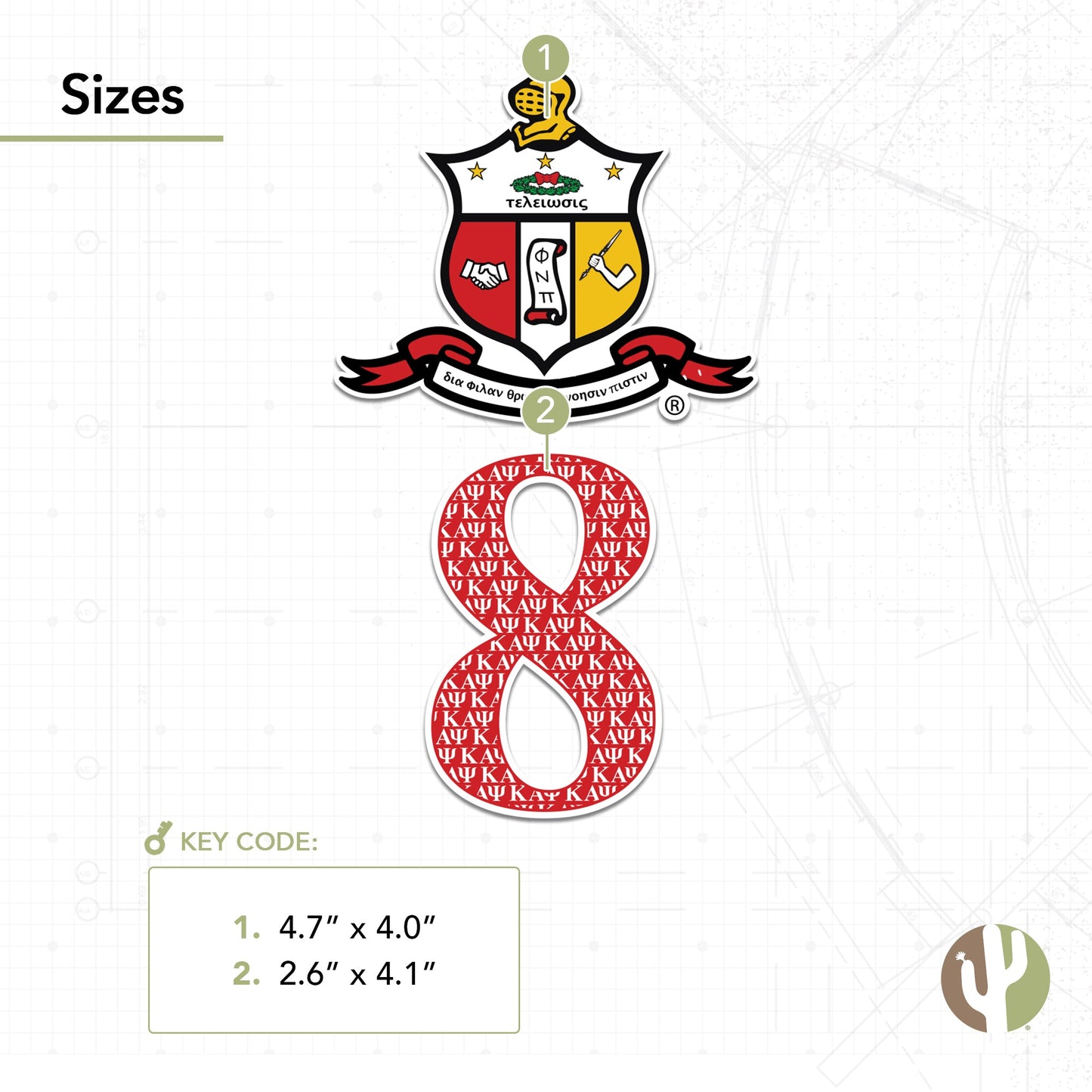 Kappa Alpha Psi Sticker 4 inch Line #8