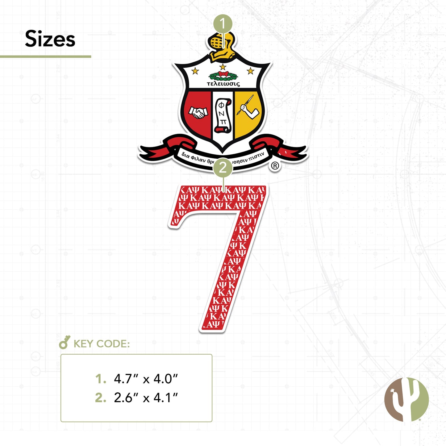 Kappa Alpha Psi Sticker 4 inch Line #7