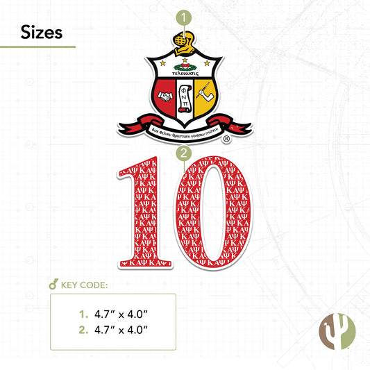 Kappa Alpha Psi Sticker 4 inch Line #10