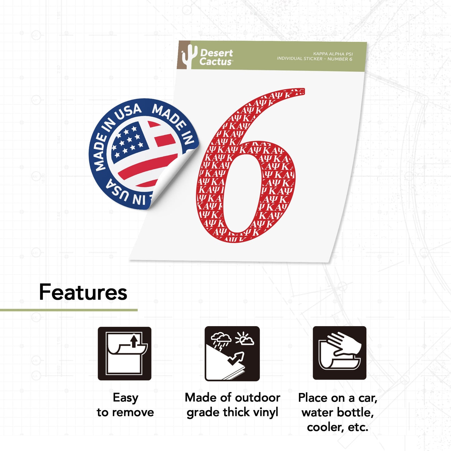 Kappa Alpha Psi Sticker IND Line #6