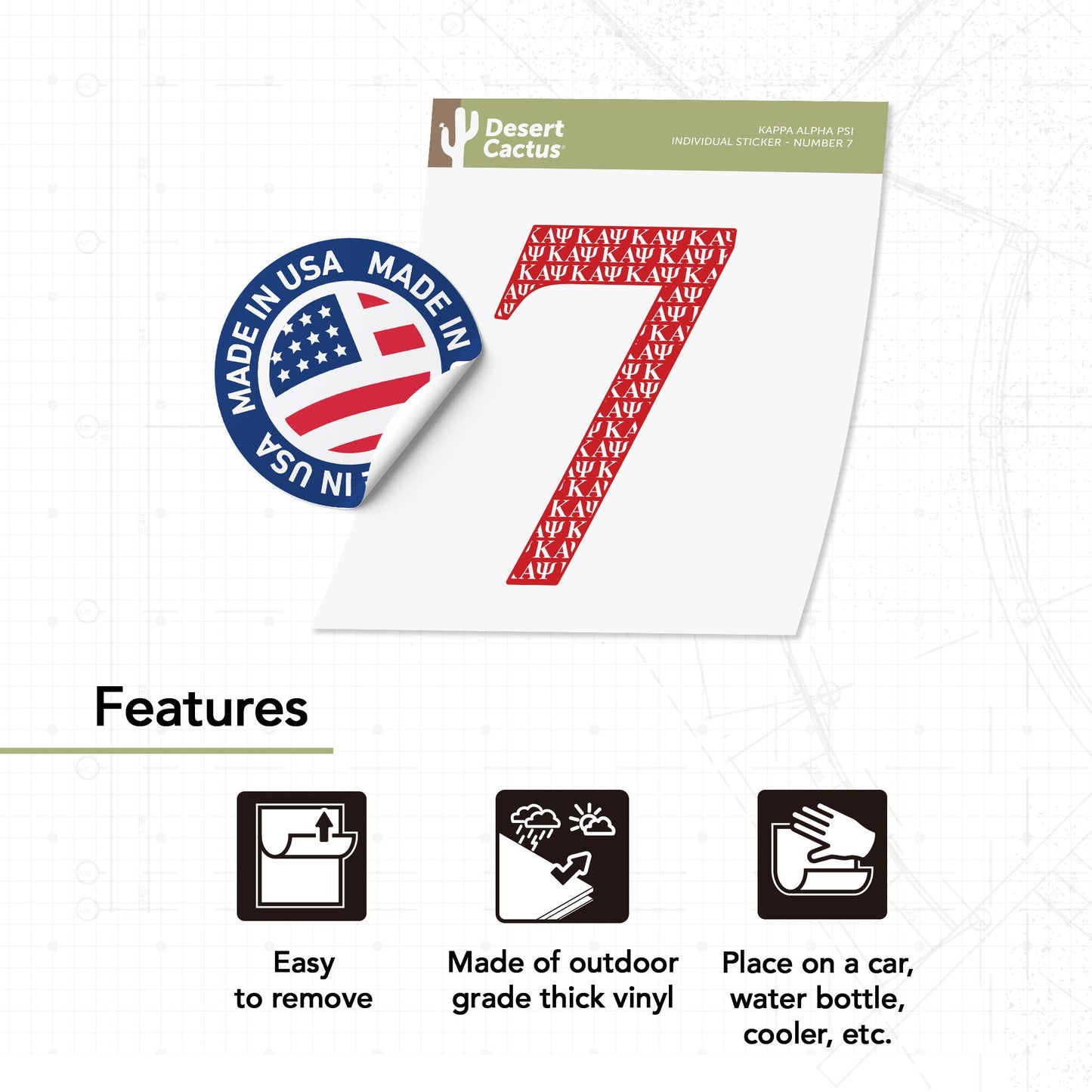 Kappa Alpha Psi Sticker IND Line #7