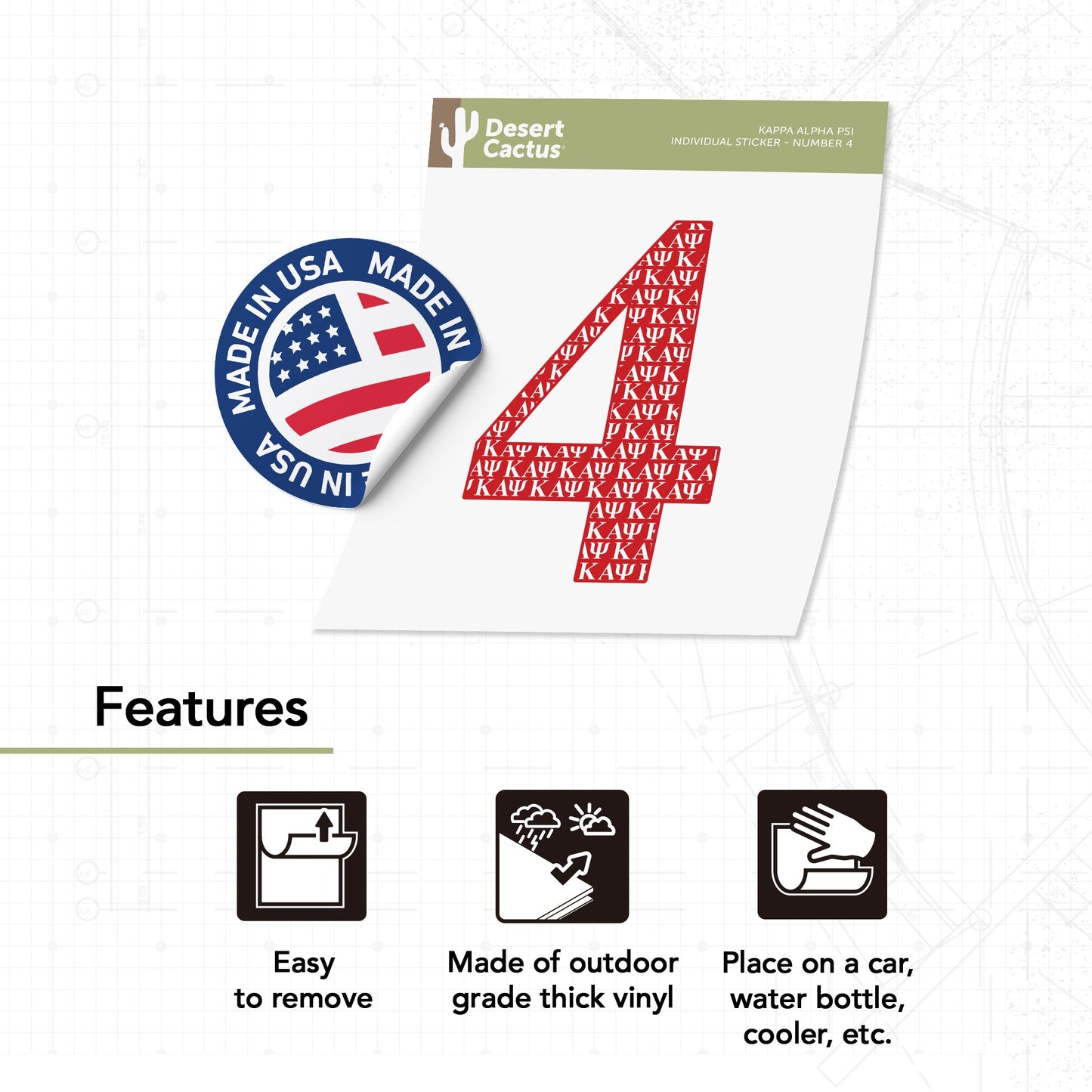 Kappa Alpha Psi Sticker IND Line #4
