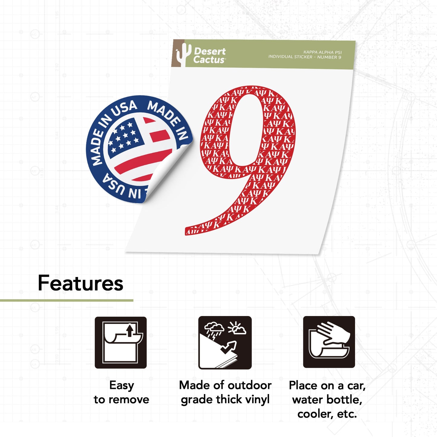 Kappa Alpha Psi Sticker IND Line #9