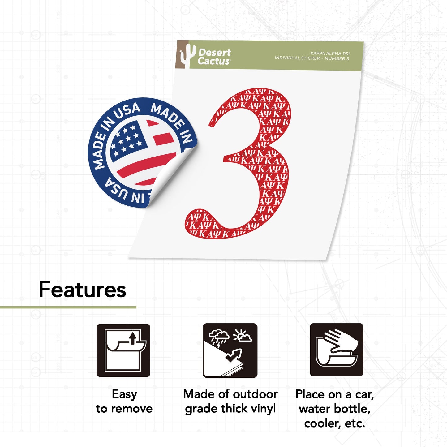 Kappa Alpha Psi Sticker IND Line #3