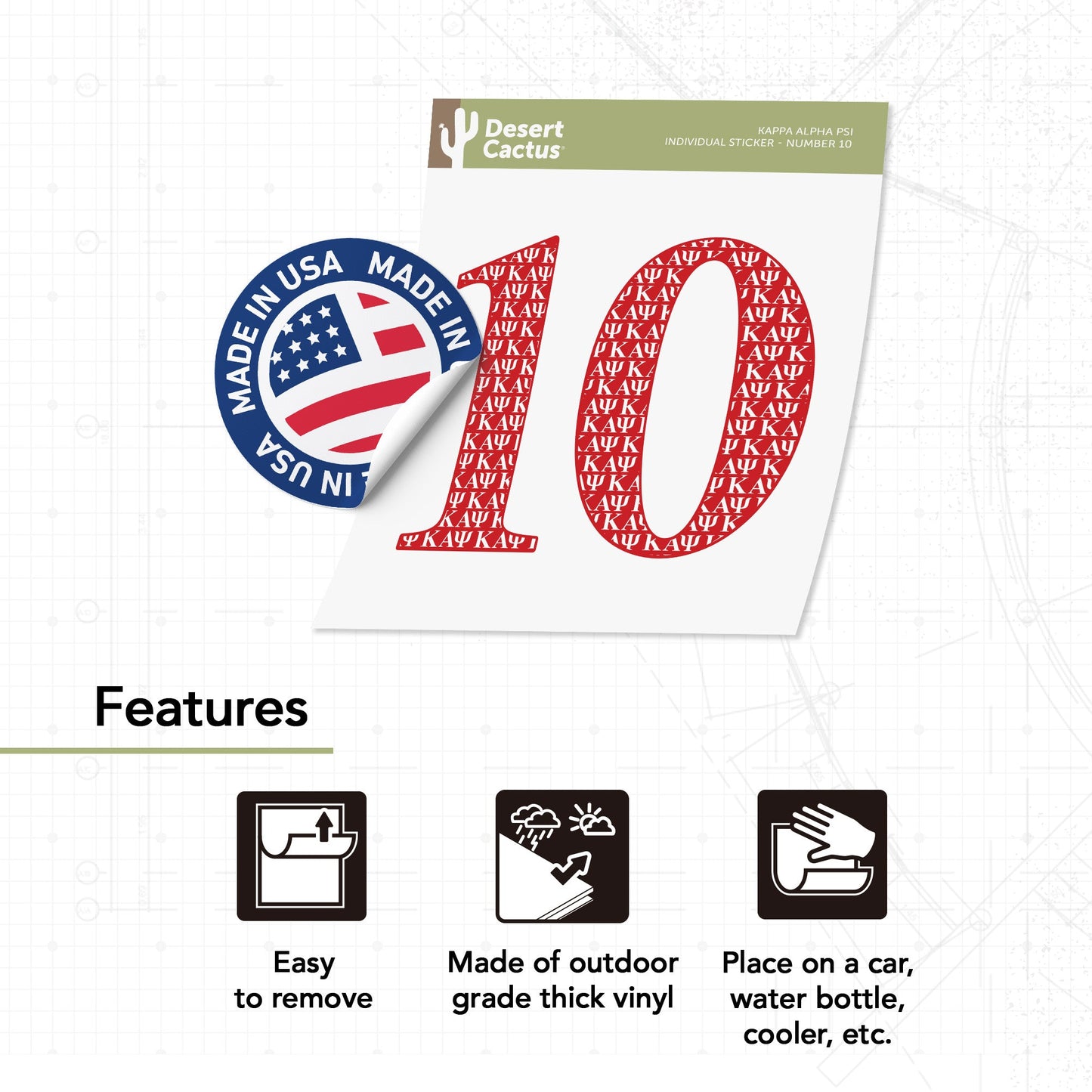Kappa Alpha Psi Sticker IND Line #10