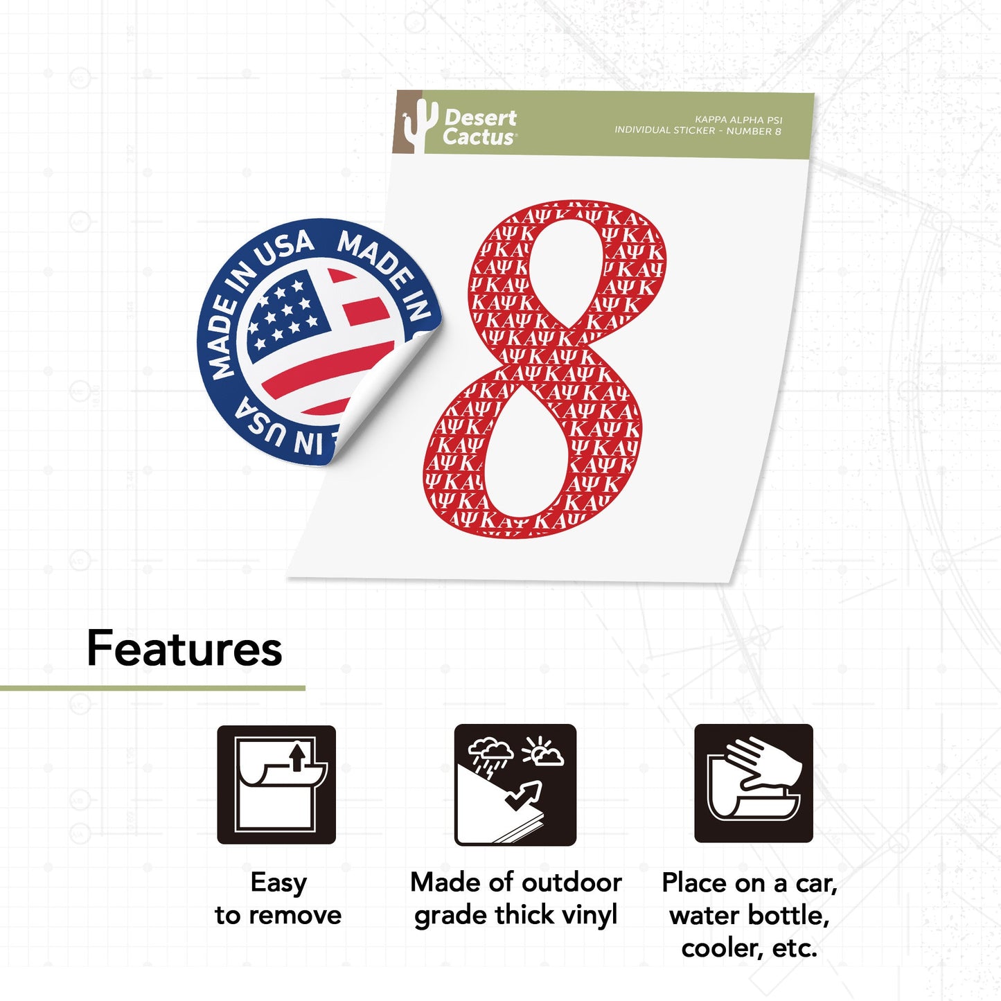 Kappa Alpha Psi Sticker IND Line #8