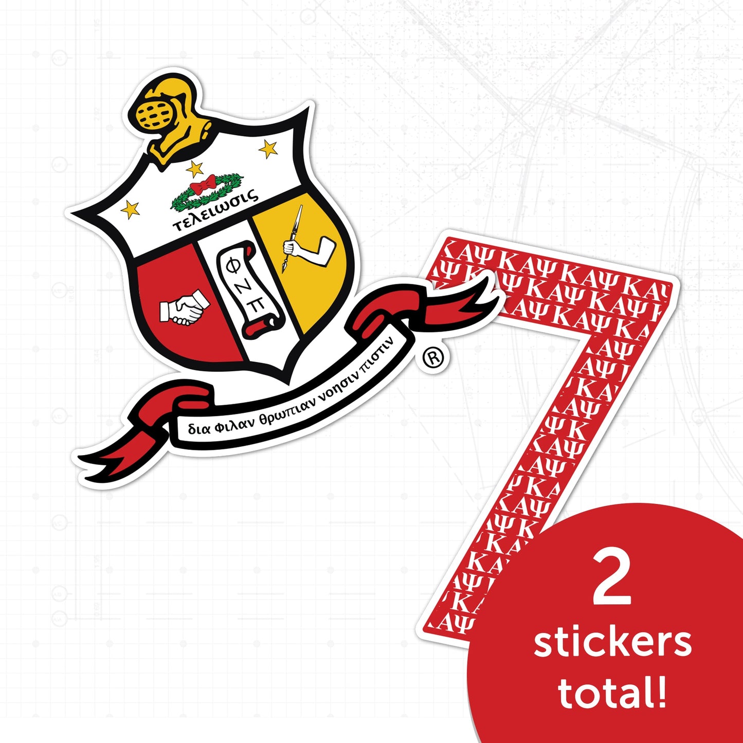 Kappa Alpha Psi Sticker 4 inch Line #7