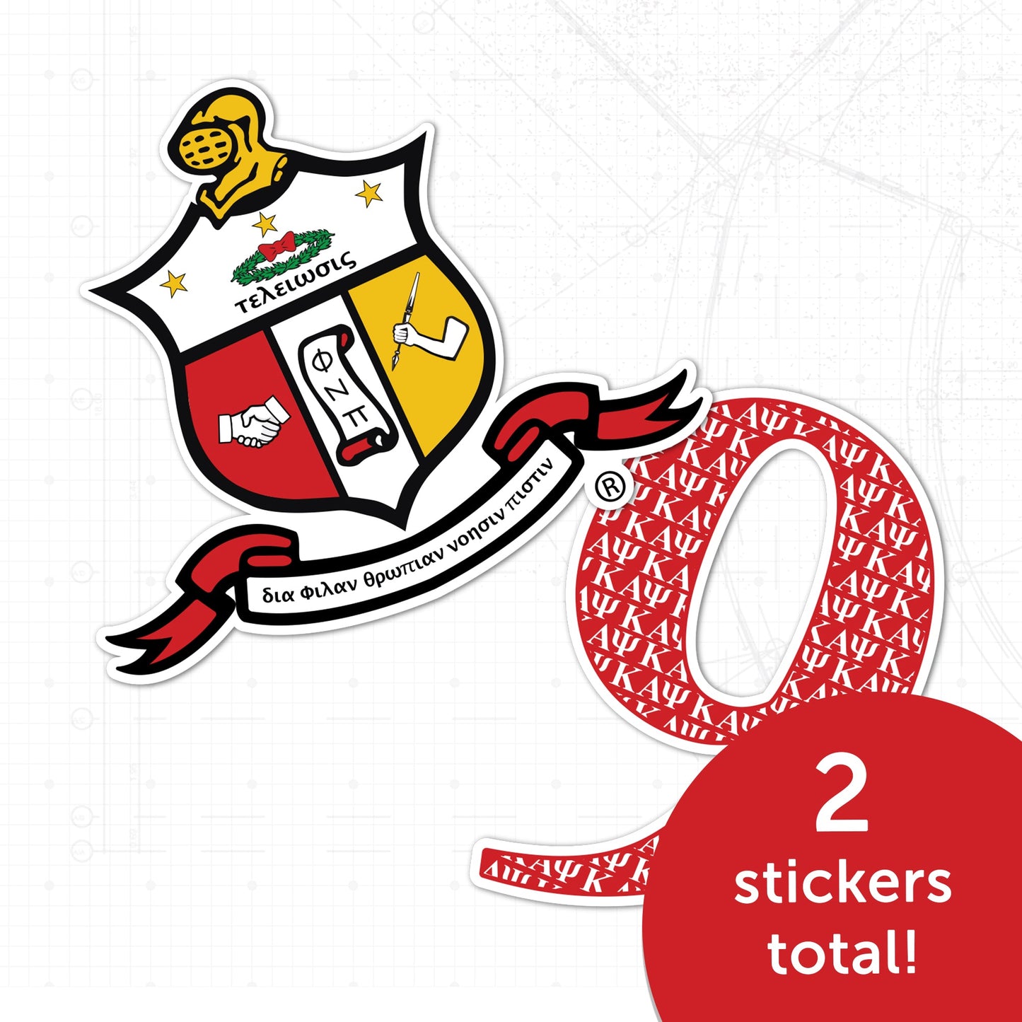 Kappa Alpha Psi Sticker 4 inch Line #9