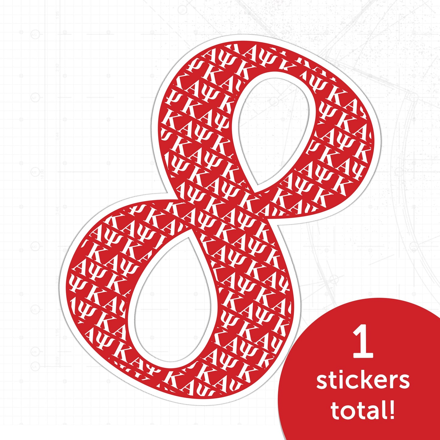 Kappa Alpha Psi Sticker IND Line #8