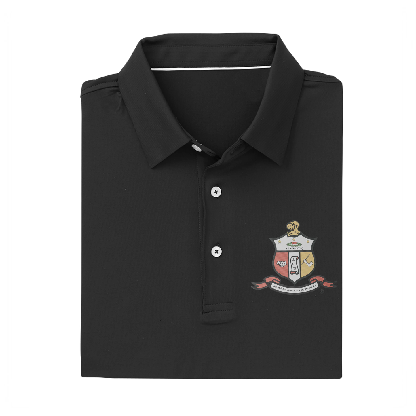 Kappa Alpha Psi Classic Black "Coat of Arms" EcoTec™ Polo