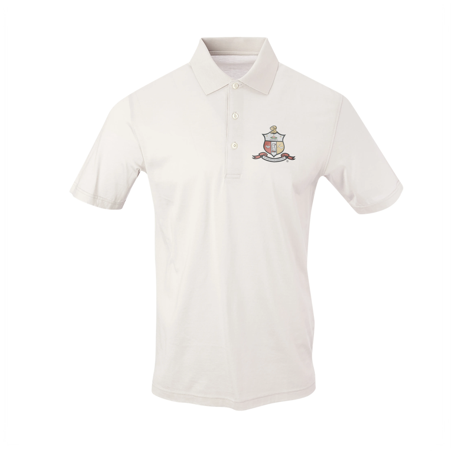Kappa Alpha Psi: Pres Mercerized Supima, Cloud/Gray "Coat of Arms" Polo