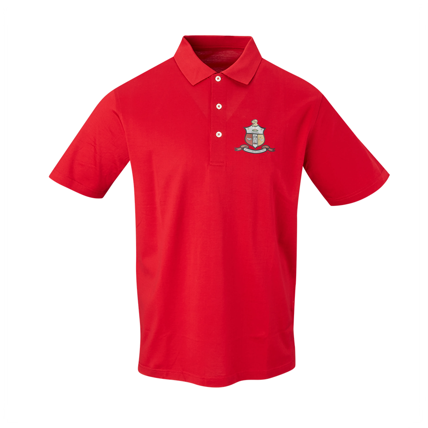 Kappa Alpha Psi: Pres Mercerized Supima Red "Coat of Arms" Polo