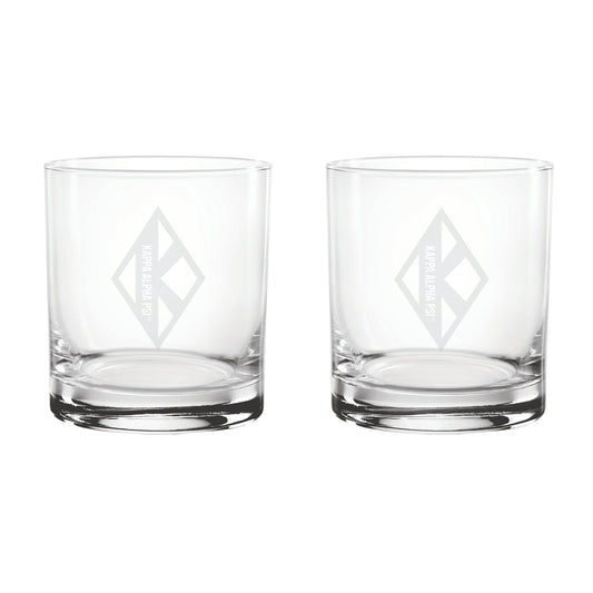 KAPsi " Diamond K" 14oz Rock Glasses