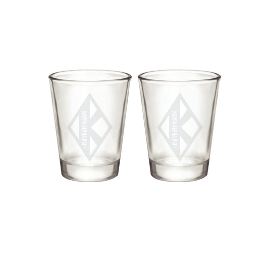 KAPsi " Diamond K" 2oz Shot Glasses