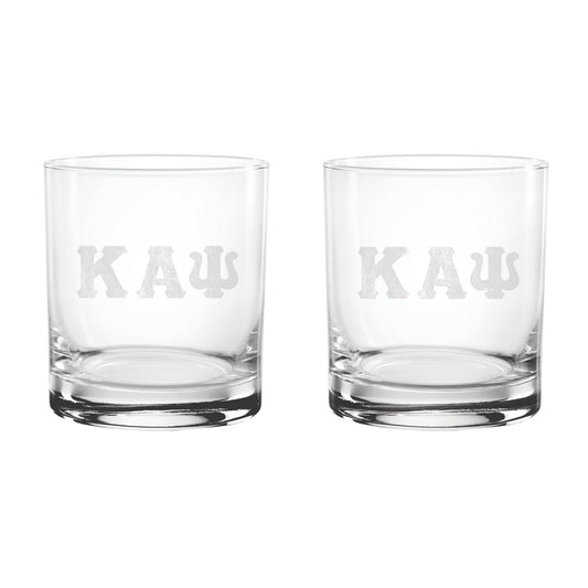 KAPsi "Letters" 14oz Rock Glasses