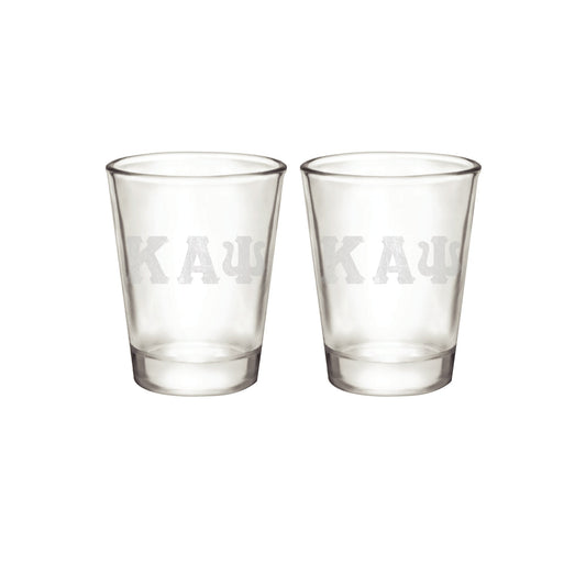 KAPsi "Letters" 2oz Shot Glasses