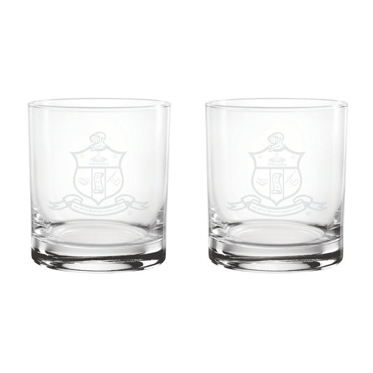 KAPsi "Coat of Arms" 14oz Rock Glasses